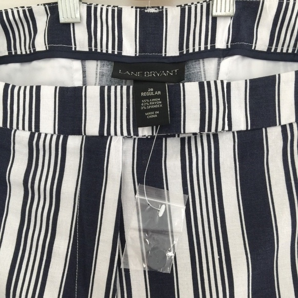 Lane Bryant Lena Fit Striped Stretch Linen Pants - Picture 4 of 4